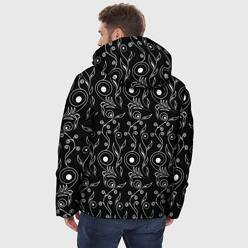 Мужская зимняя куртка Black style pattern / 3D-Красный – фото 4