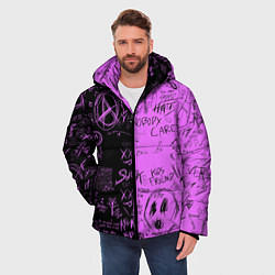 Куртка зимняя мужская Dead inside purple black, цвет: 3D-светло-серый — фото 2
