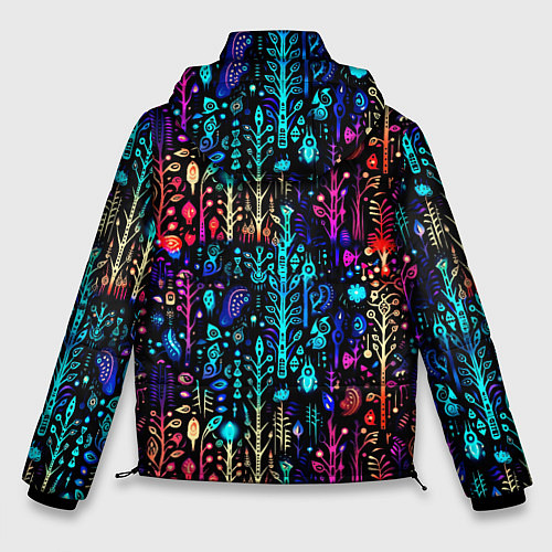 Мужская зимняя куртка Флуоресцентные Цветы / 3D-Светло-серый – фото 2