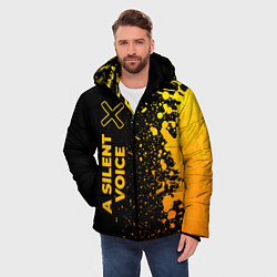 Куртка зимняя мужская A Silent Voice - gold gradient: по-вертикали, цвет: 3D-черный — фото 2