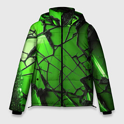Куртка зимняя мужская Зеленое треснутое стекло, цвет: 3D-красный