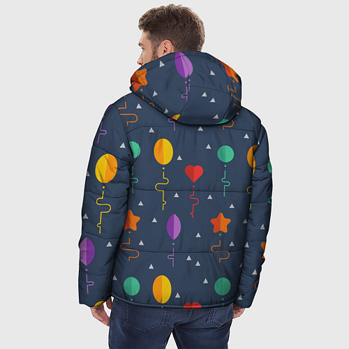 Мужская зимняя куртка Праздничные шарики / 3D-Красный – фото 4