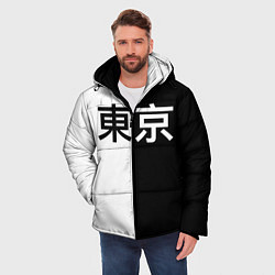 Куртка зимняя мужская Tokyo - Иероглифы, цвет: 3D-черный — фото 2