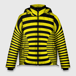 Куртка зимняя мужская Осиная талия - полосатая иллюзия, цвет: 3D-черный