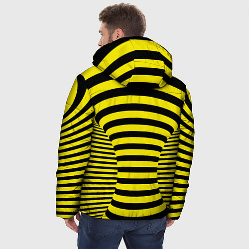 Мужская зимняя куртка Осиная талия - полосатая иллюзия / 3D-Светло-серый – фото 4