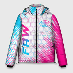 Куртка зимняя мужская FAW neon gradient style: надпись, символ, цвет: 3D-черный