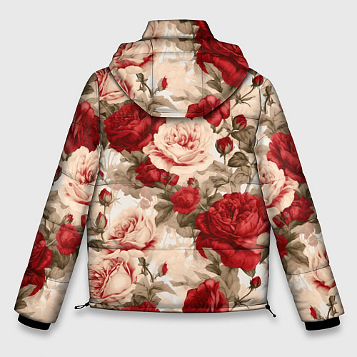 Мужская зимняя куртка Розы паттерн / 3D-Светло-серый – фото 2