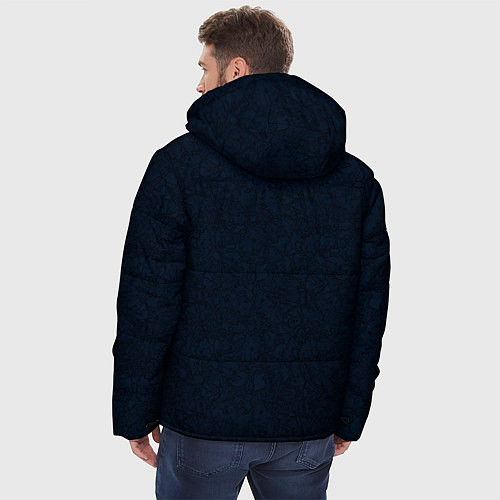 Мужская зимняя куртка Абстракция тёмно-синий ажурный / 3D-Светло-серый – фото 4