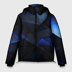 Куртка зимняя мужская Черная и голубая текстура, цвет: 3D-светло-серый
