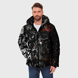 Куртка зимняя мужская Граффити абстрактный рисунок, цвет: 3D-черный — фото 2