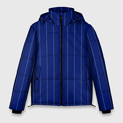 Куртка зимняя мужская Полосатый насыщенный синий, цвет: 3D-черный