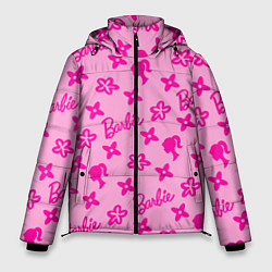 Куртка зимняя мужская Барби паттерн розовый, цвет: 3D-черный