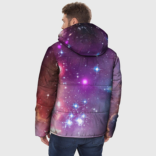Мужская зимняя куртка Space dragon - neon glow - neural network / 3D-Красный – фото 4