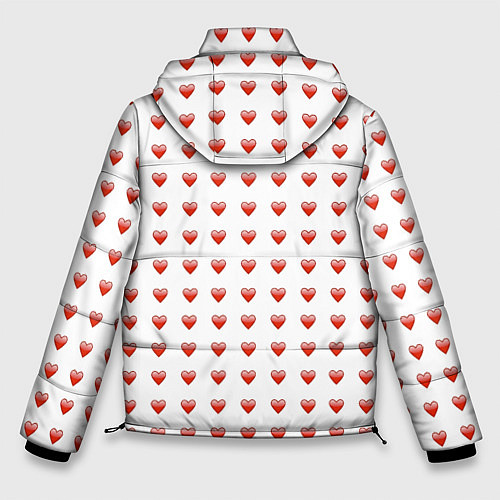 Мужская зимняя куртка Сердце эмодзи / 3D-Светло-серый – фото 2