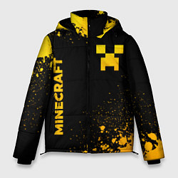 Куртка зимняя мужская Minecraft - gold gradient: надпись, символ, цвет: 3D-черный