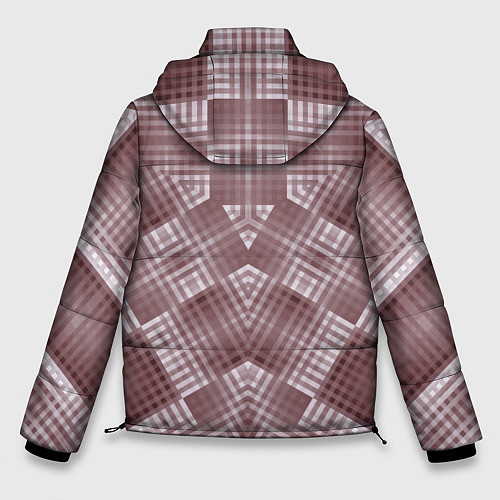 Мужская зимняя куртка В коричневых тонах геометрический узор / 3D-Светло-серый – фото 2