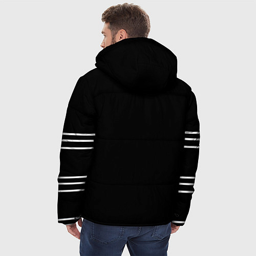 Мужская зимняя куртка Полосы чёрный / 3D-Светло-серый – фото 4