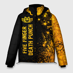 Куртка зимняя мужская Five Finger Death Punch - gold gradient: по-вертик, цвет: 3D-черный