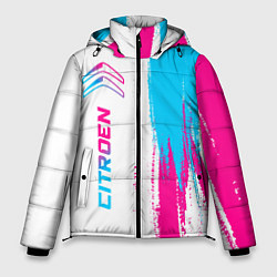 Куртка зимняя мужская Citroen neon gradient style: по-вертикали, цвет: 3D-черный