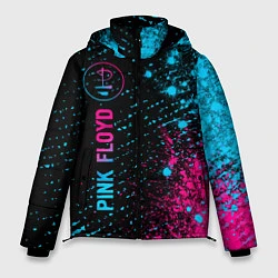 Куртка зимняя мужская Pink Floyd - neon gradient: по-вертикали, цвет: 3D-черный