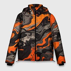 Мужская зимняя куртка Оранжево-черный камуфляж
