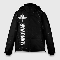 Мужская зимняя куртка Manowar glitch на темном фоне: по-вертикали