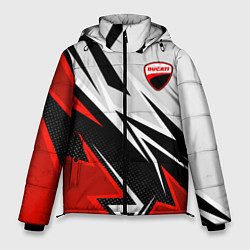 Куртка зимняя мужская Ducati - белый и красный, цвет: 3D-черный
