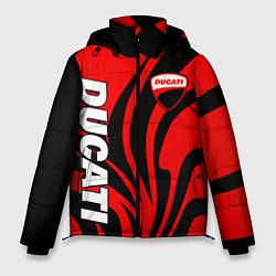 Куртка зимняя мужская Ducati - red stripes, цвет: 3D-светло-серый