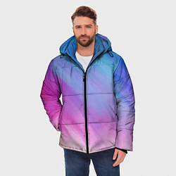 Куртка зимняя мужская Абстрактная текстура акварельного градиента, цвет: 3D-светло-серый — фото 2