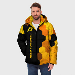 Куртка зимняя мужская Need for Speed - gold gradient: по-вертикали, цвет: 3D-черный — фото 2