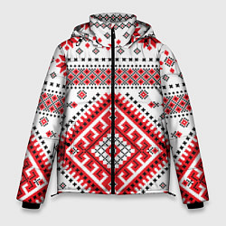 Куртка зимняя мужская Удмуртская роспись, цвет: 3D-красный