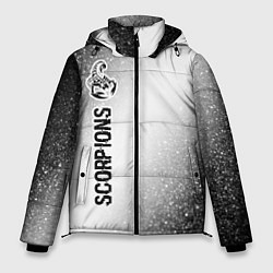 Мужская зимняя куртка Scorpions glitch на светлом фоне: по-вертикали