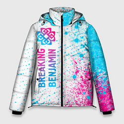 Мужская зимняя куртка Breaking Benjamin neon gradient style: по-вертикал