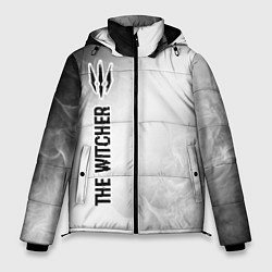 Мужская зимняя куртка The Witcher glitch на светлом фоне: по-вертикали