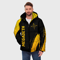 Куртка зимняя мужская Megadeth - gold gradient: надпись, символ, цвет: 3D-черный — фото 2
