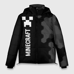 Мужская зимняя куртка Minecraft glitch на темном фоне: по-вертикали