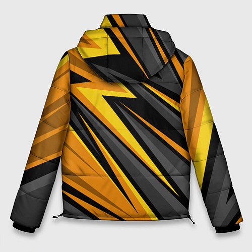Мужская зимняя куртка Лексус - желтая спортивная абстракция / 3D-Светло-серый – фото 2