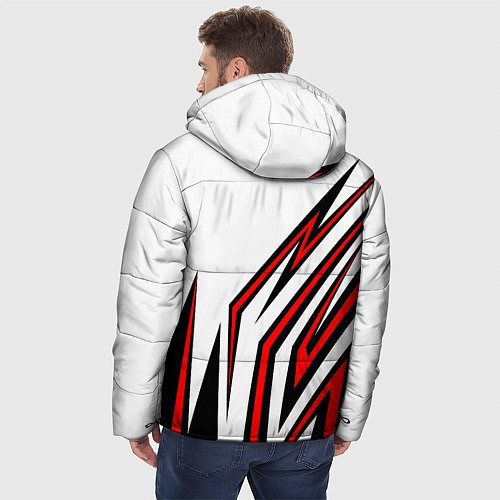 Мужская зимняя куртка Ducati - абстрактные линии / 3D-Красный – фото 4