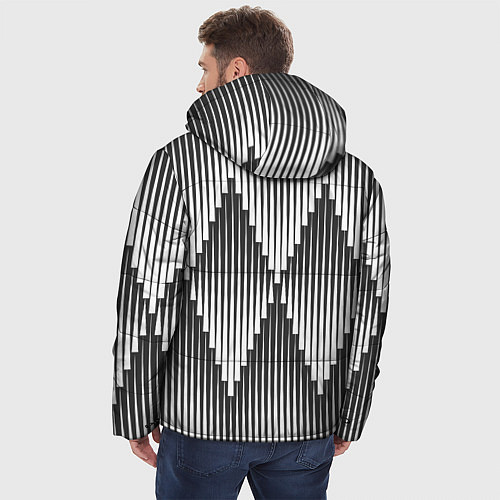 Мужская зимняя куртка Большие вдавленные ромбы / 3D-Светло-серый – фото 4