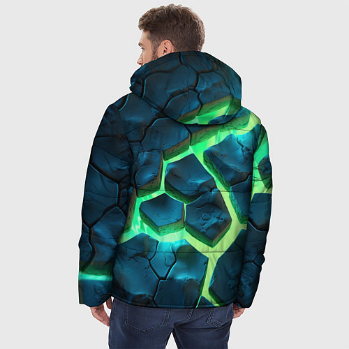 Мужская зимняя куртка Ювентус разлом зеленых плит / 3D-Красный – фото 4