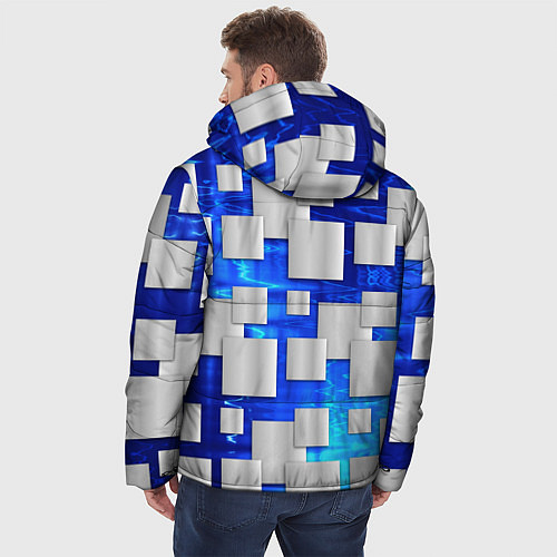 Мужская зимняя куртка Стальные квадраты / 3D-Светло-серый – фото 4
