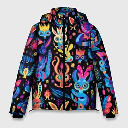 Куртка зимняя мужская Космические монстрики, цвет: 3D-светло-серый
