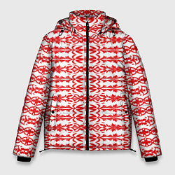 Куртка зимняя мужская Красно-белый батик, цвет: 3D-красный