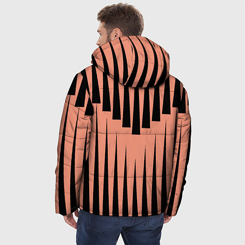 Мужская зимняя куртка Терракотовая строгая геометрия / 3D-Красный – фото 4