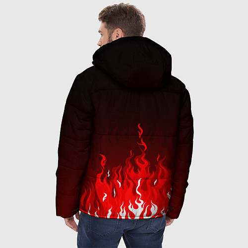 Мужская зимняя куртка Герб РФ - красное пламя / 3D-Красный – фото 4