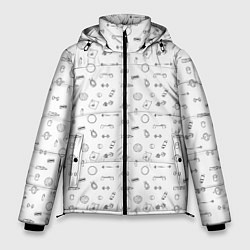 Куртка зимняя мужская Спортивные аксессуары паттерн, цвет: 3D-красный