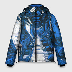Куртка зимняя мужская Синяя комната киберпанк, цвет: 3D-черный