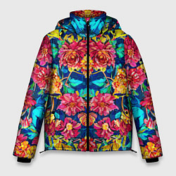 Мужская зимняя куртка Зеркальный цветочный паттерн - мода