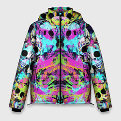 Куртка зимняя мужская Зеркальный паттерн из черепов - поп-арт, цвет: 3D-светло-серый