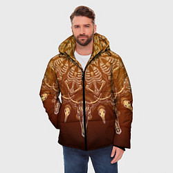 Куртка зимняя мужская Большая костяная мандала, цвет: 3D-светло-серый — фото 2